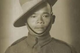 Lachhiman Gurung in uniform, wearing a slouch hat